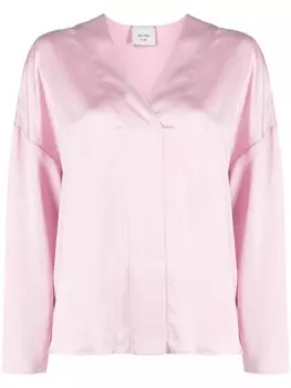 Шелковая рубашка с V-образным вырезом Alysi, розовый