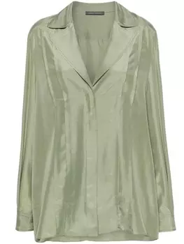 Шелковая рубашка с заостренным воротником Alberta Ferretti, зеленый