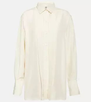 Шелковая рубашка со складками TOTEME, черный