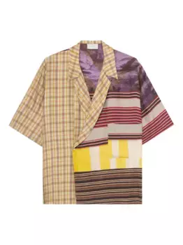 Шелковая рубашка со вставками Pierre-Louis Mascia, нейтральный