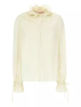 Шелковая рубашка Valentino Garavani, нейтральный