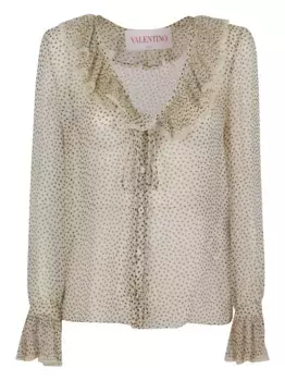 Шелковая рубашка VALENTINO GARAVANI, нейтральный