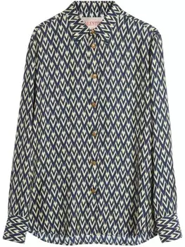 Шелковая рубашка Valentino Garavani, синий