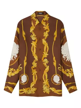 Шелковая рубашка Versace, коричневый