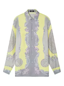 Шелковая рубашка VERSACE, серый