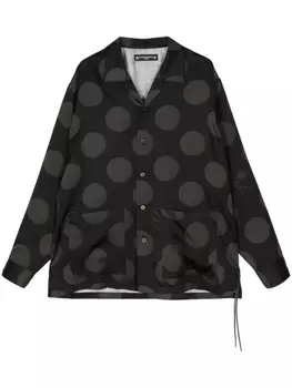 Шелковая рубашка в горох Mastermind World, черный