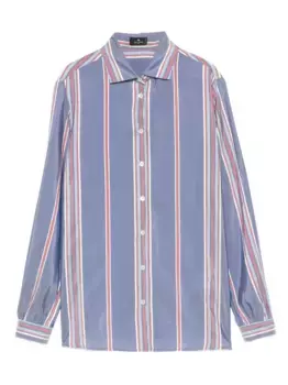 Шелковая рубашка в полоску ETRO, фиолетовый