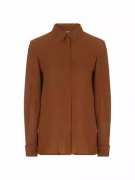 Шелковая рубашка в полоску Loro Piana, коричневый