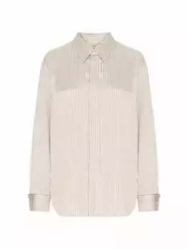 Шелковая рубашка в полоску Saint Laurent, белый