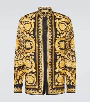 Шелковая рубашка в стиле барокко Versace, мультиколор