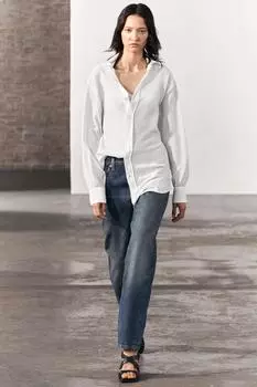 Шелковая рубашка ZARA, экрю