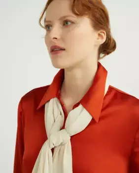 Шелковая шаль цвета экрю для вечеринки Banarassi