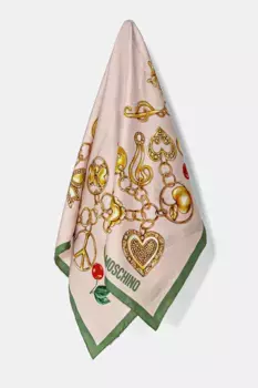 Шелковая шаль Moschino, розовый