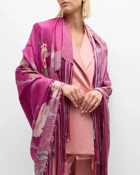 Шелковая шаль с разноцветным узором Pierre-Louis Mascia, цвет 510765 101 18