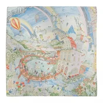 Шелковая шаль женская разноцветные HERMES