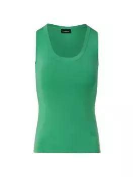 Шелковая трикотажная майка с круглым вырезом Akris, цвет leaf