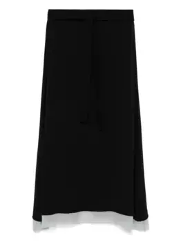 Шелковая юбка FENDI, черный