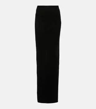 Шелковая юбка макси Rick Owens, черный