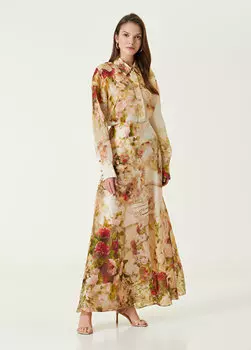 Шелковая юбка макси с цветочным принтом Zimmermann