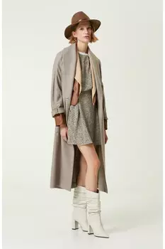 Шелковая юбка мини-длины Network, экрю