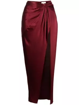 Шелковая юбка с драпировкой Fleur Du Mal, красный