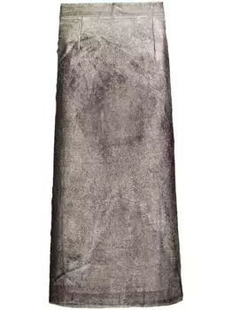 Шелковая юбка с принтом Serigraphic MAISON MARGIELA, черный