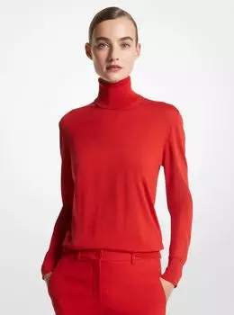 Шелковая водолазка Michael Michael Kors Joan Featherweight, красный