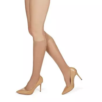 Шелковистые суперпрозрачные чулки до колена MeMoi, цвет Honey