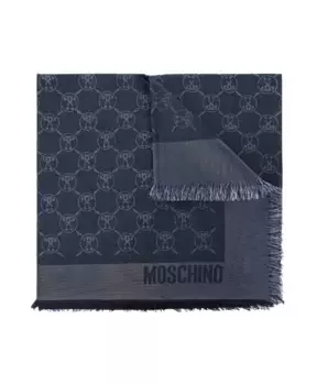 Шелковистый шарф Moschino, синий