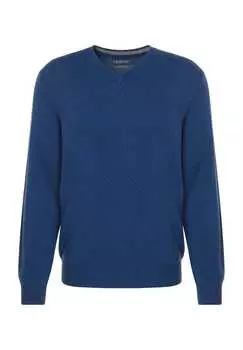 Шелково-Кашемировый свитер с V-образным вырезом и ребристыми манжетами Galeria, черный