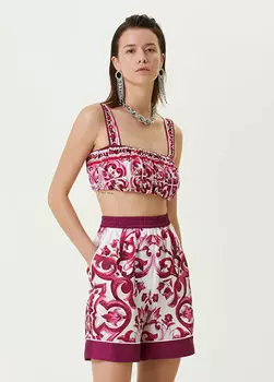 Шелковое бюстье майолика фуксия Dolce&Gabbana