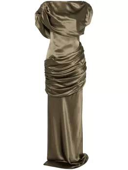 Шелковое макси-платье Giuseppe Di Morabito, зеленый