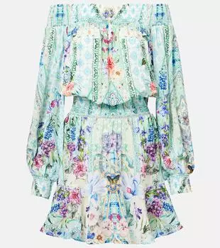 Шелковое мини-платье с кристаллами Camilla, Sunrise In Sintra