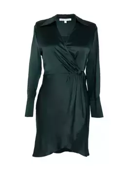 Шелковое мини-платье Santa Елена Zelda Secret Mission, цвет forest green