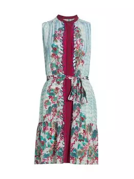 Шелковое мини-платье Tilly с поясом Saloni
