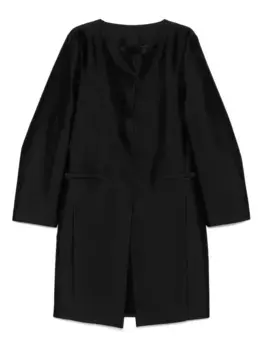 Шелковое пальто без воротника TOTEME, черный