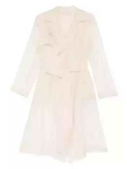 Шелковое пальто с поясом Antonelli, нейтральный