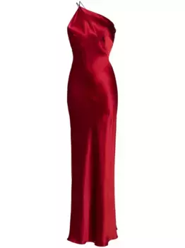 Шелковое платье асимметричного кроя Michelle Mason, красный