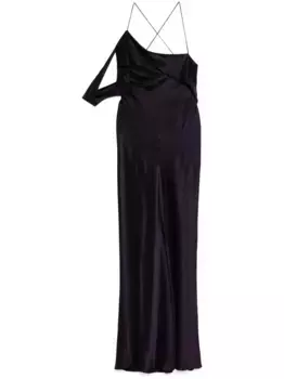 Шелковое платье асимметричного кроя Michelle Mason, фиолетовый