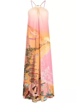 Шелковое платье Capri Me с вырезом халтер Camilla, мультиколор
