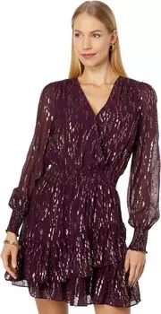 Шелковое платье Cristiana с длинными рукавами Lilly Pulitzer, цвет Cherry Ganache Fish Clip Chiffon