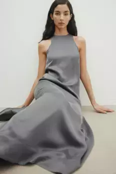 Шелковое платье H&M, серый
