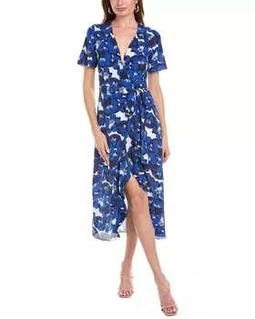 Шелковое платье-халат Kooples Summer Party The Kooples, синий