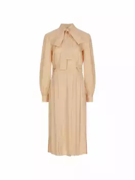Шелковое платье Interlocking G Gucci, бежевый
