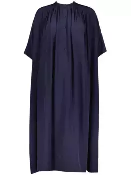 Шелковое платье-кафтан YVES SALOMON, синий