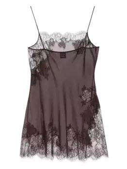 Шелковое платье-комбинация Carine Gilson, коричневый