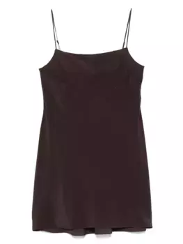 Шелковое платье-комбинация Carine Gilson, коричневый