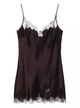 Шелковое платье-комбинация Carine Gilson, коричневый