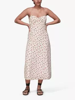 Шелковое платье-комбинация с принтом Sea Shell Whistles, Многоцветный