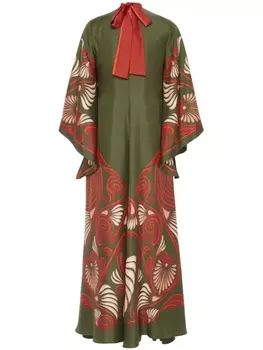 Шелковое платье Magnifico с принтом La DoubleJ, зеленый